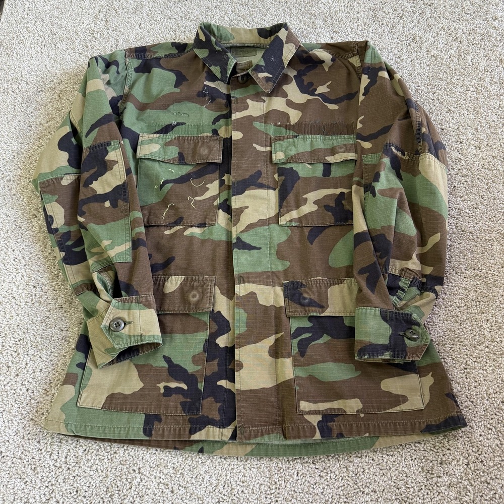 US Army Coat Mens Small Green Woodland Camo Hot Weather Combat BDU Military